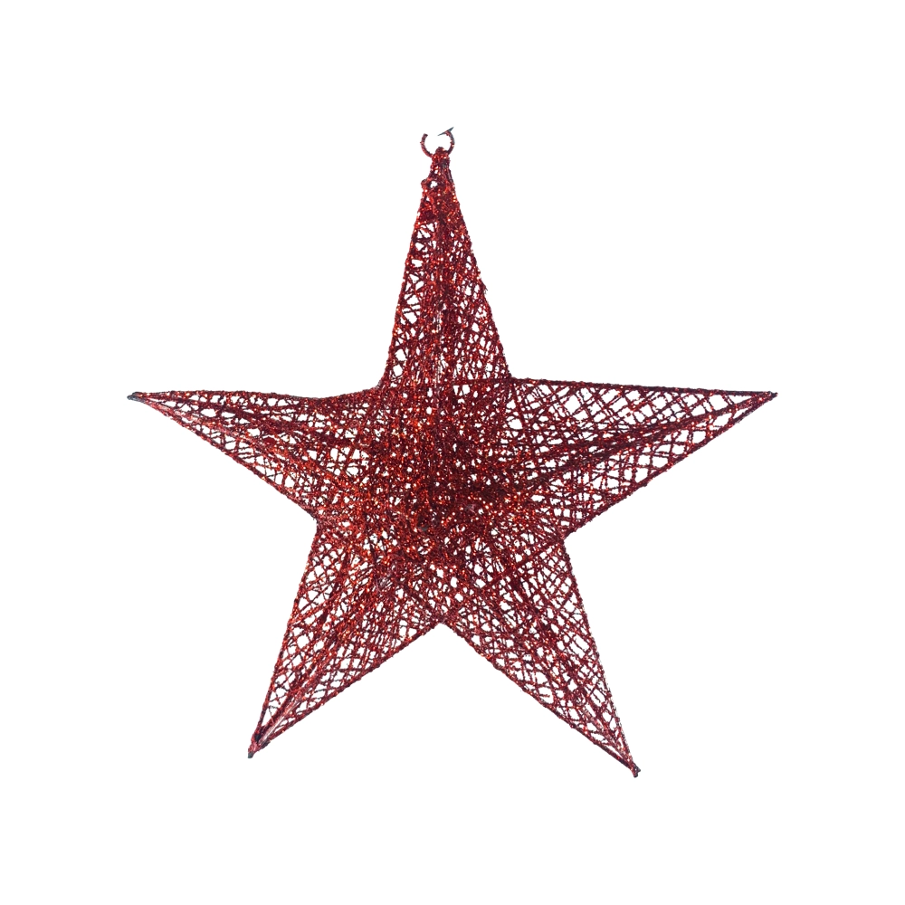 Enfeite Pendurar Arvore Natal Estrela Vermelho 30cm 35265vm Bela Flor