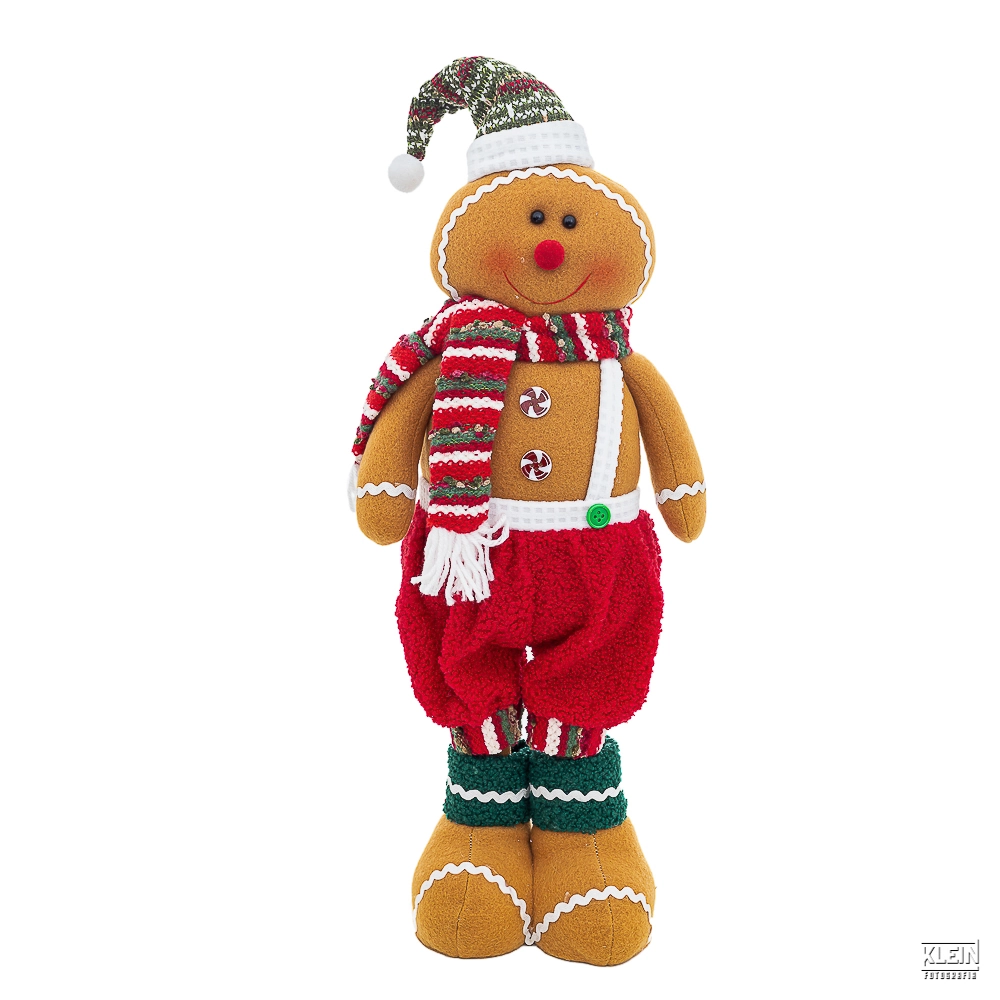 Enfeite Pelucia Natal Boneco Biscoito Gorro 65x25cm 35196 Bela Flor