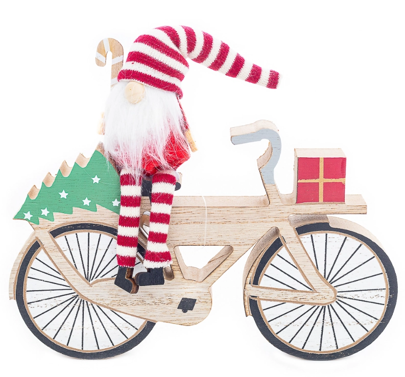 Enfeite Resina Bicicleta Noel Vermelho Grande 21x20cm 33311 Bela Flor