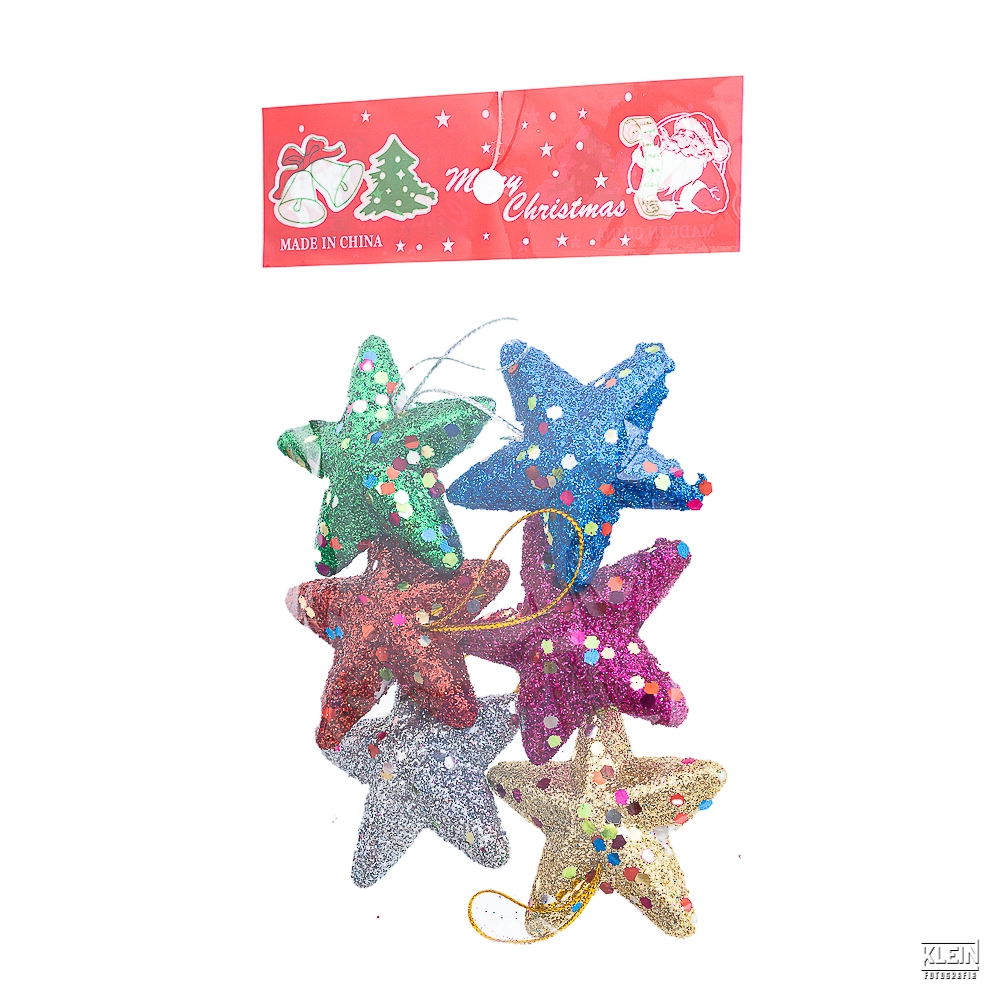 Kit Enfeite Pendurar Estrela 6un 5cm 31036w Bela Flor