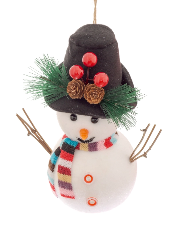 Enfeite Pendurar Boneco De Neve Gorro 29x10x20cm 60355 Bela Flor
