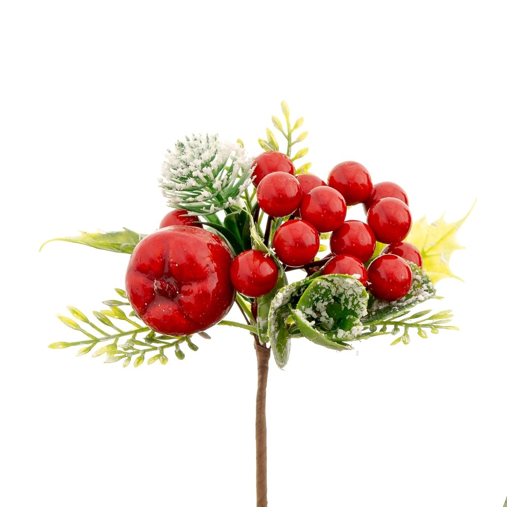 Pick Folhagem Maca Berry Nevado 15cm 90214 Bela Flor