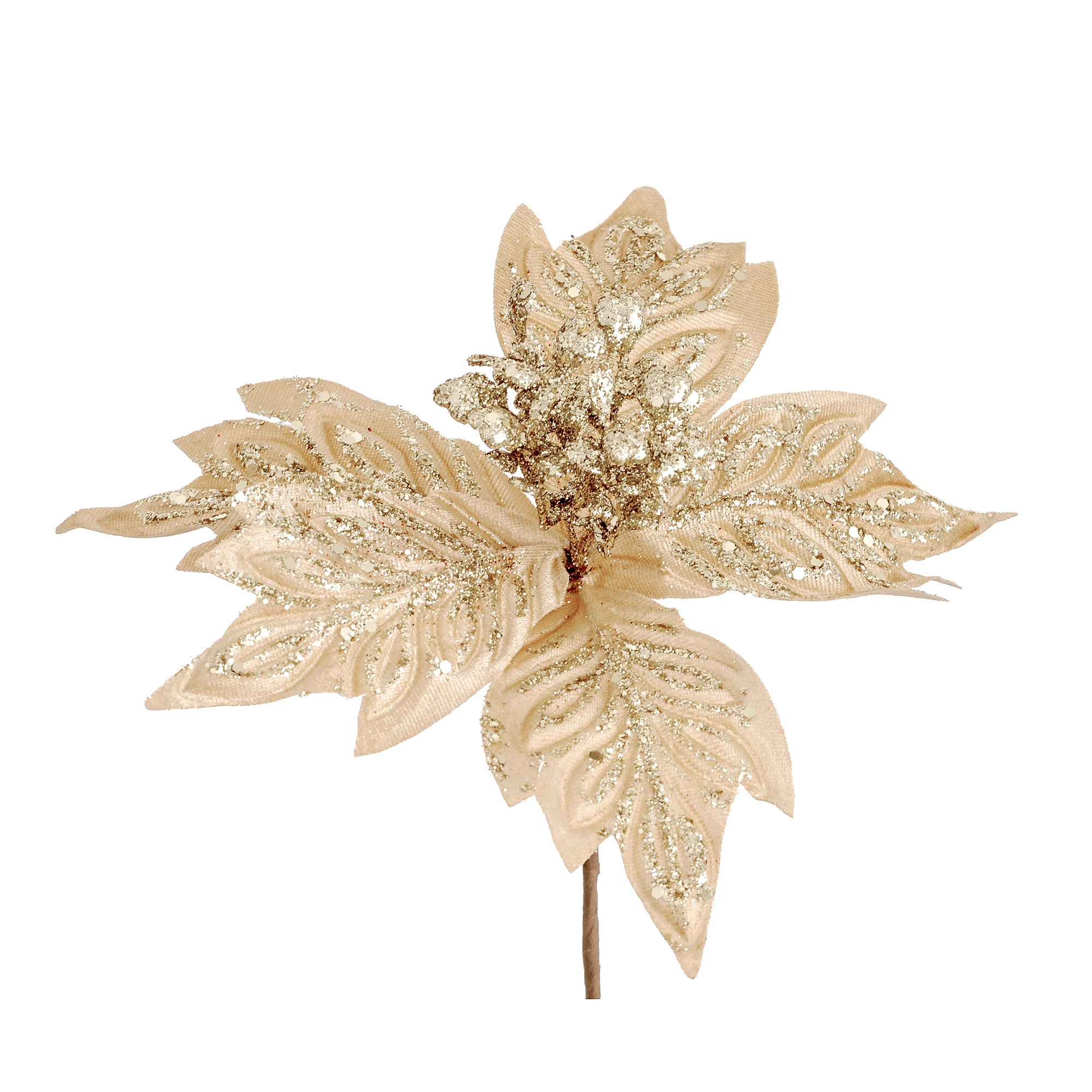 Flor Natal Glitter Champagner 25cm 90294ch Bela Flor
