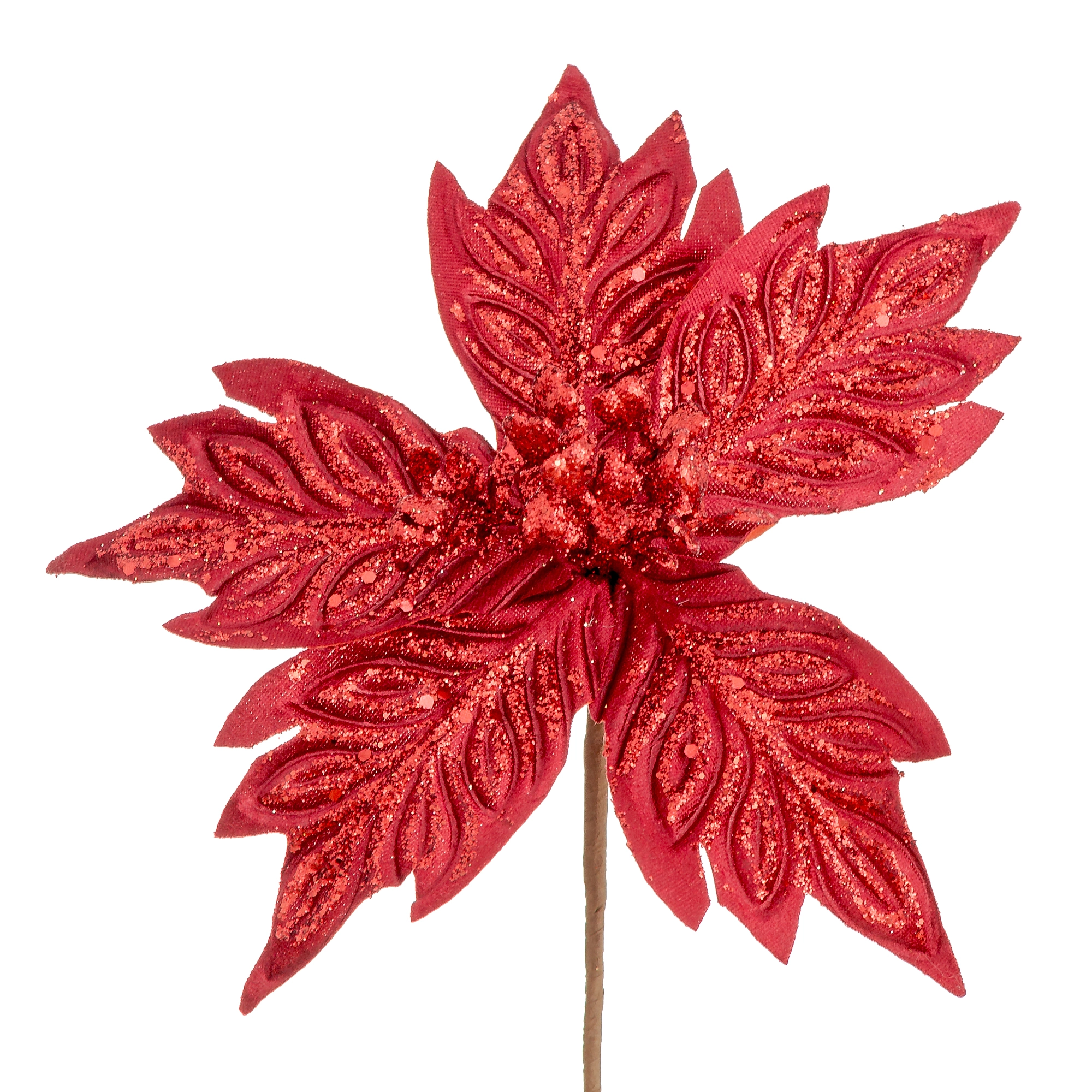 Flor Natal Glitter Vermelho 25cm 90294vm Bela Flor