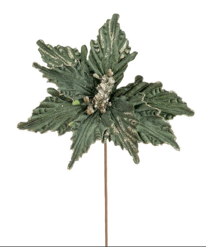 Haste Flor De Natal Verde Musgo 43cm 90304 Bela Flor