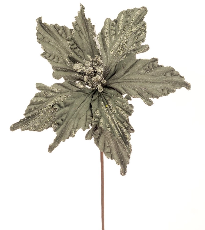 Haste Flor De Natal Cinza 43cm 90307 Bela Flor