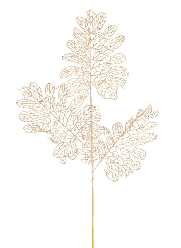 Haste Folhas Desenhadas Glitter Champagner 75cm 90367ch Bela Flor