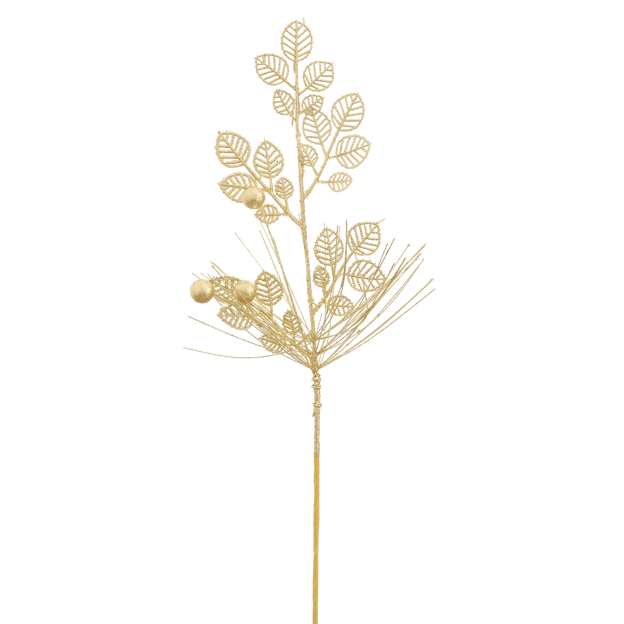 Haste Folhagem Bolas Glitter 50cm 90391mix Bela Flor
