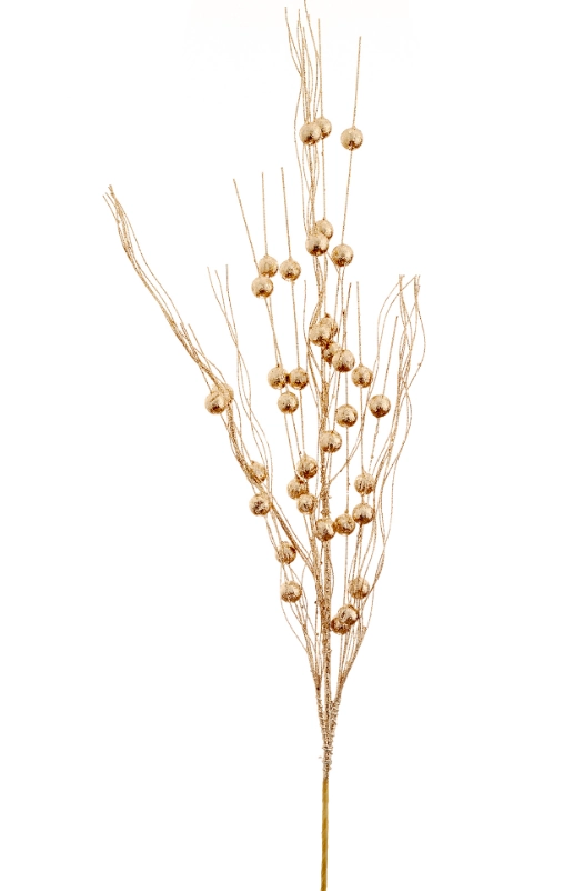 Haste Fios Bolas Glitter Champagner 80cm 90462ch Bela Flor