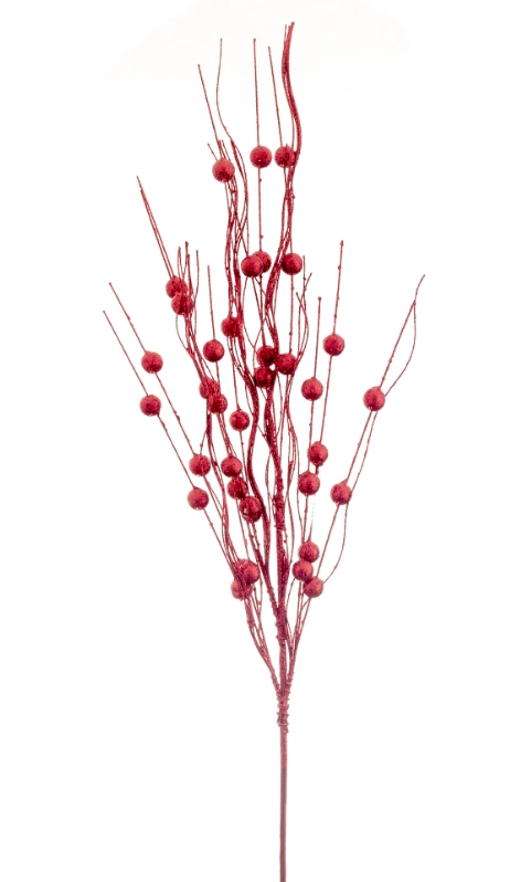 Haste Fios Bolas Glitter Vermelho 80cm 90462vh Bela Flor