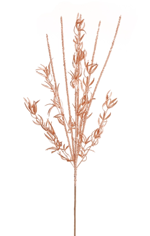 Haste Folhagem Glitter Rose Gold 80cm 90465rg Bela Flor