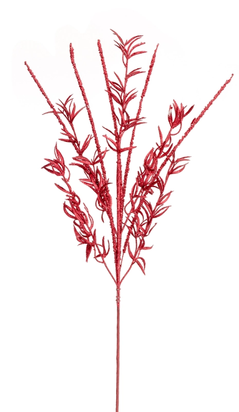Haste Folhagem Glitter Vermelho 80cm 90465vh Bela Flor