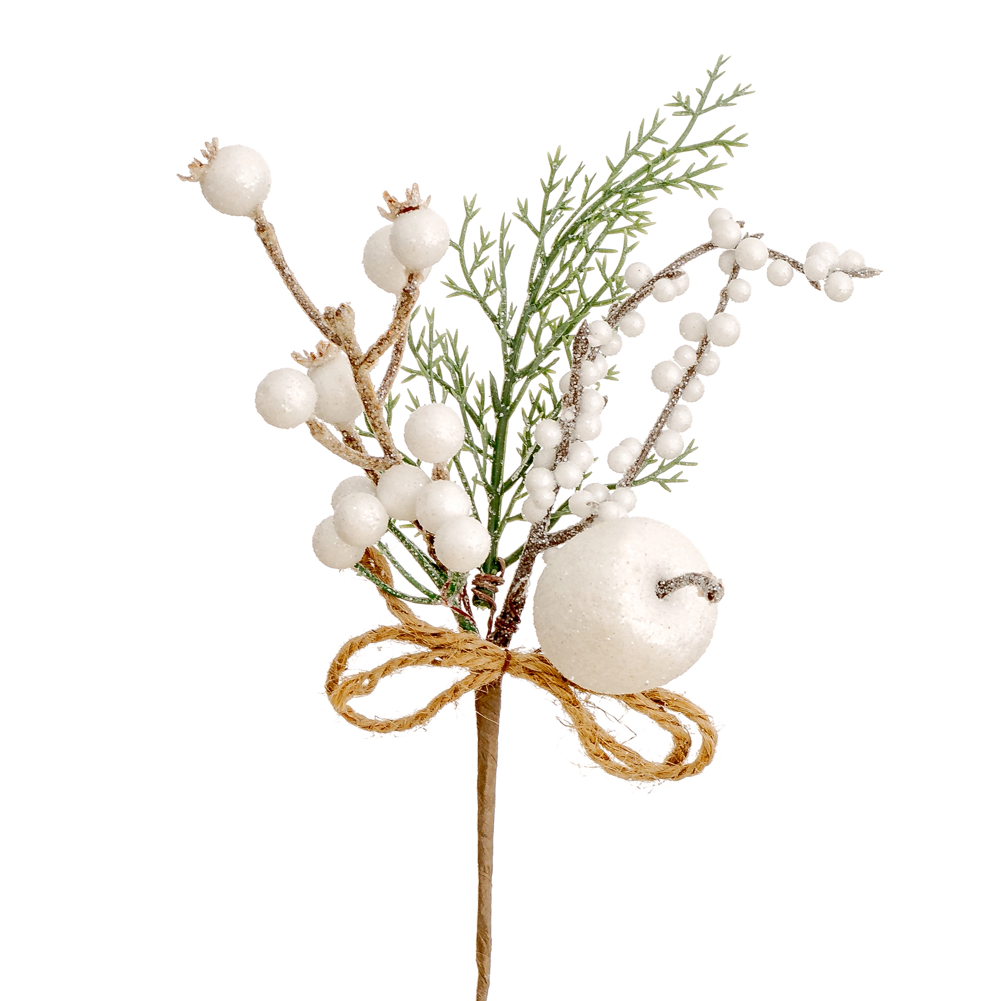 Pick Fruto Sinforina Branco Natal 27cm 90899 Bela Flor