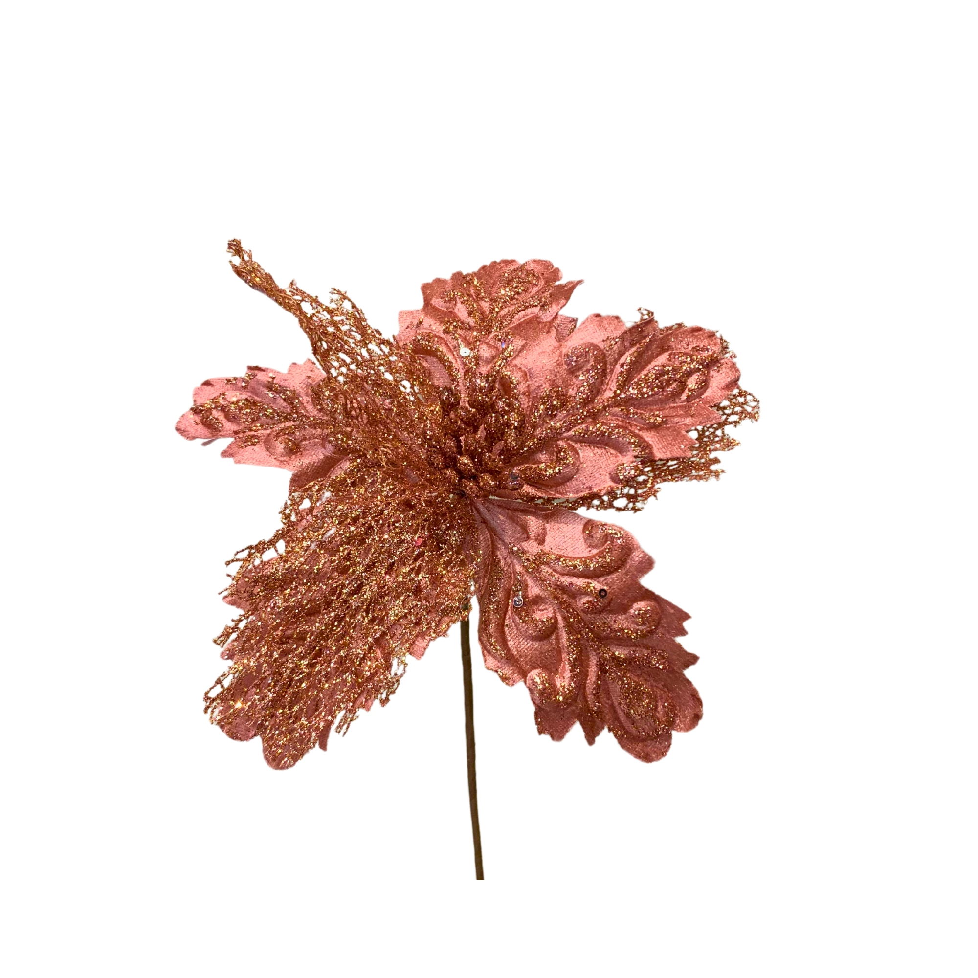 Flor Natal Rose Gold 40cm 91236rg Bela Flor