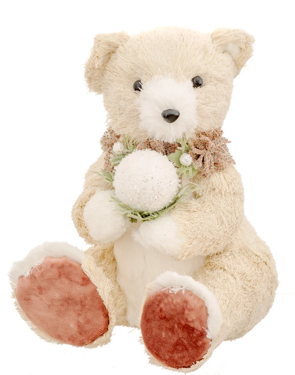 Boneco Urso Buque Branco 19x18x25cm 91240 Bela Flor