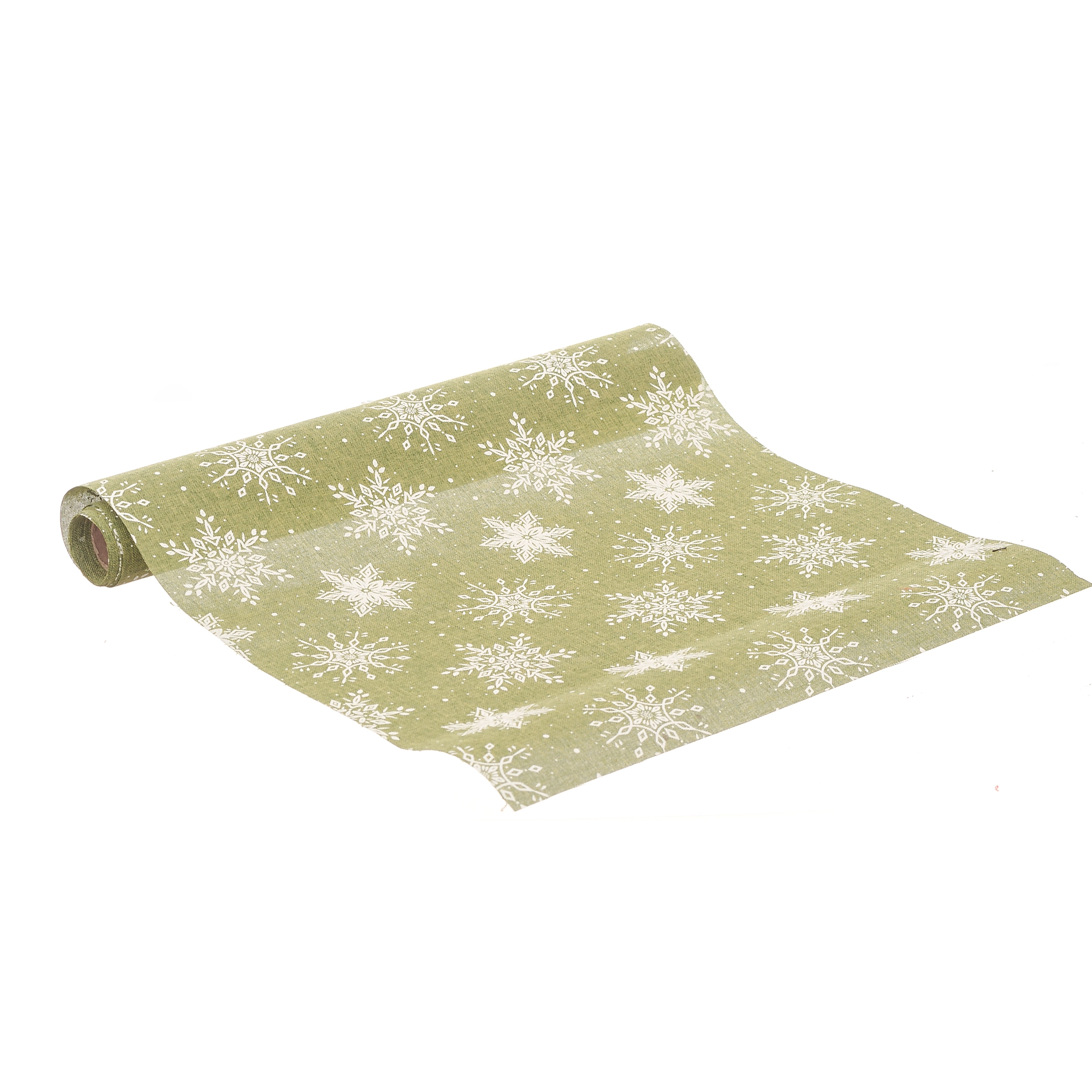 Caminho Mesa Floco Neve Verde 35x200cm 92161 Bela Flor