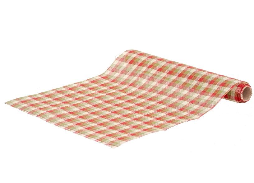 Caminho Mesa Xadrez Verde Vermelho 35x200cm 92171 Bela Flor
