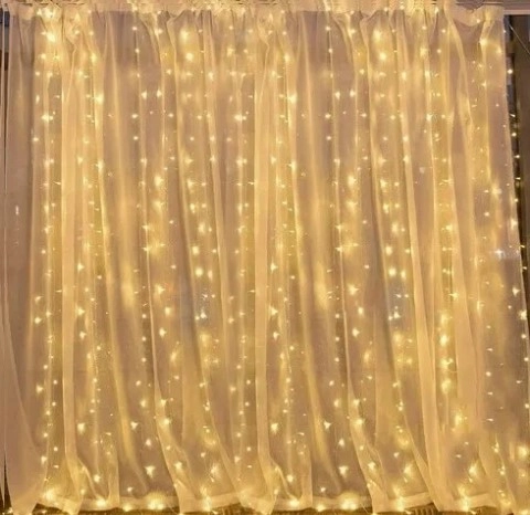 Cortina De Led Branco Quente 4m Bivolt Bela Flor