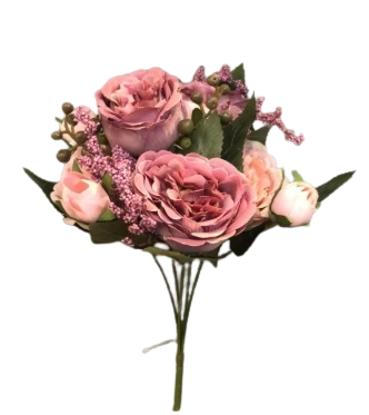Buque Mini Peonia Pink 23cm X5 Bela Flor