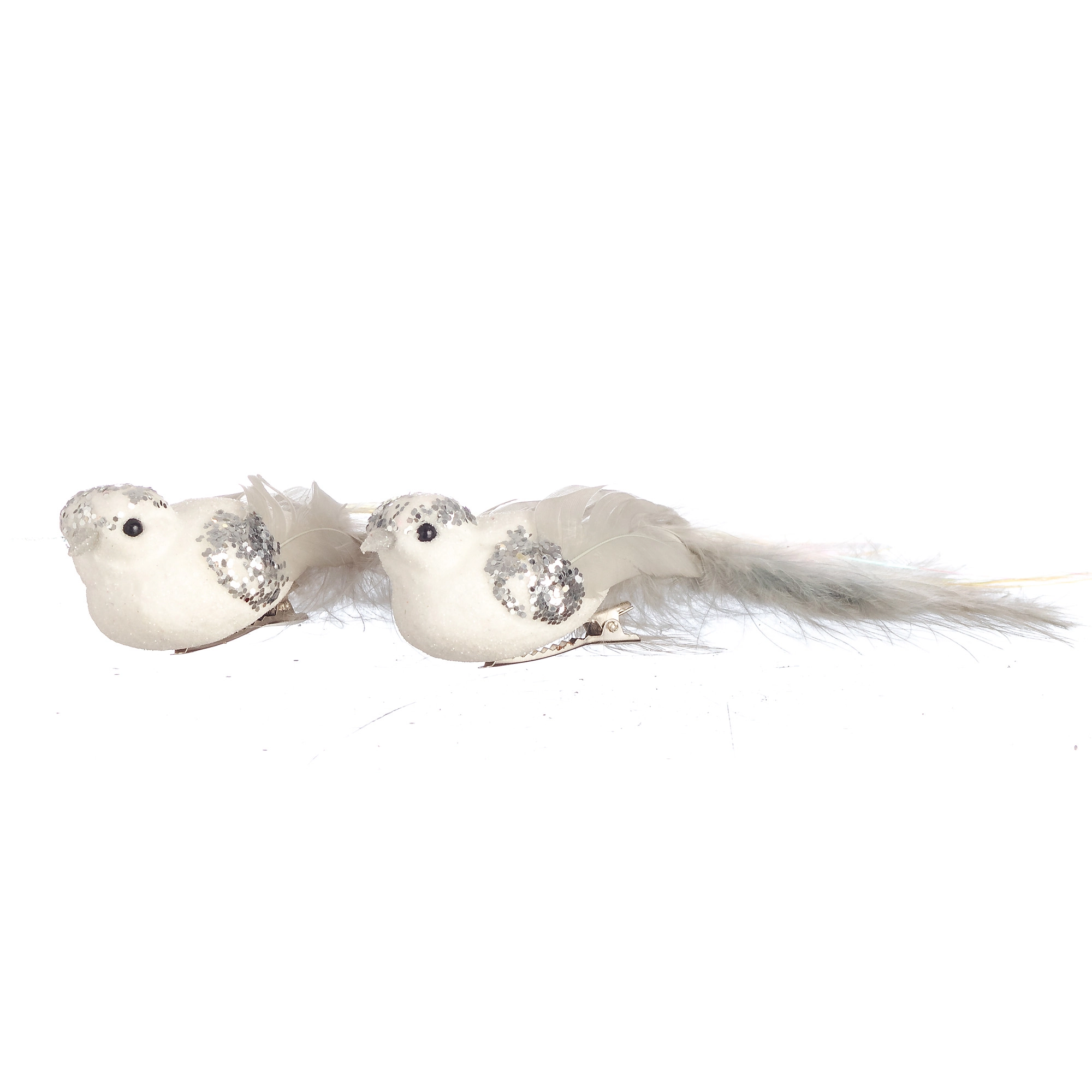 Enfeite Pendurar Passaros Prata 2un 14cm 61059 Bela Flor