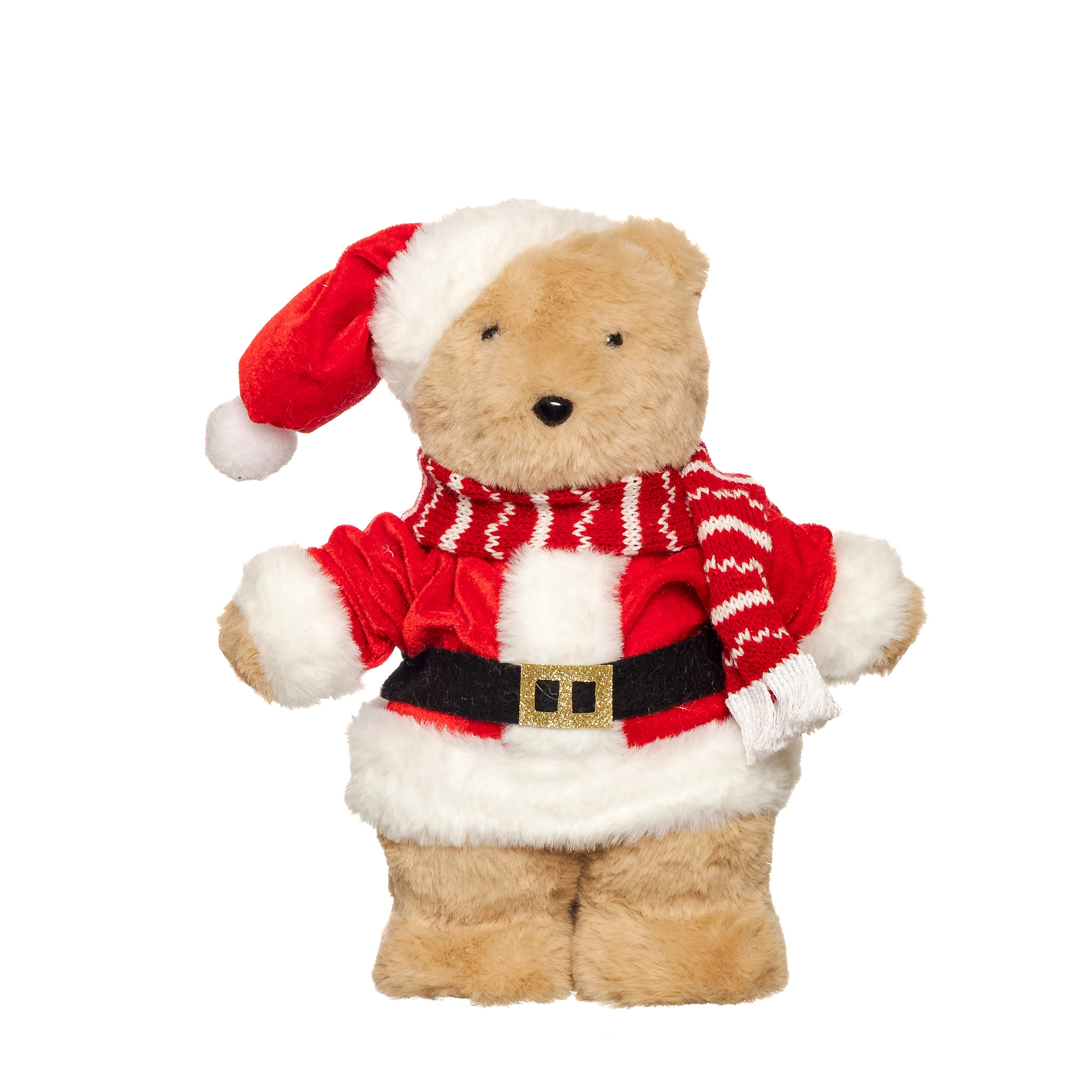 Enfeite Urso Casaco Gorro Vermelho 27cm 98349 Bela Flor