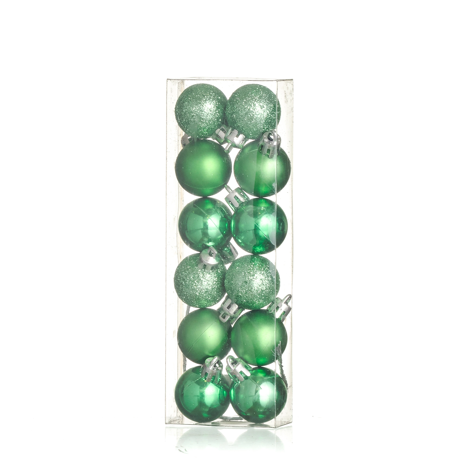 Bola Natal Glitter Fosco Verde 12un 3cm 61041vd Bela Flor