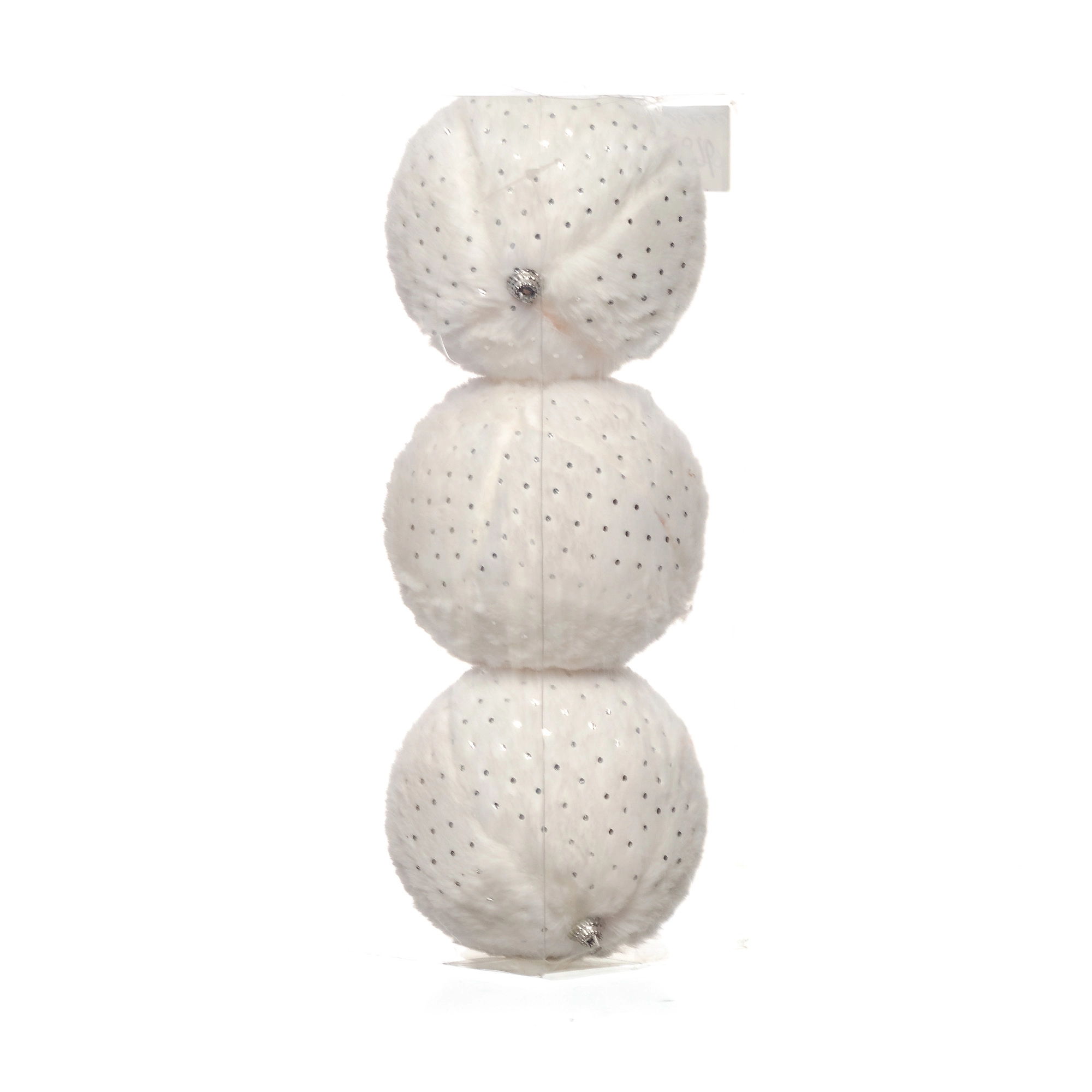 Bola Natal Fluffy Pontilhado 3un 10cm 96876br Bela Flor