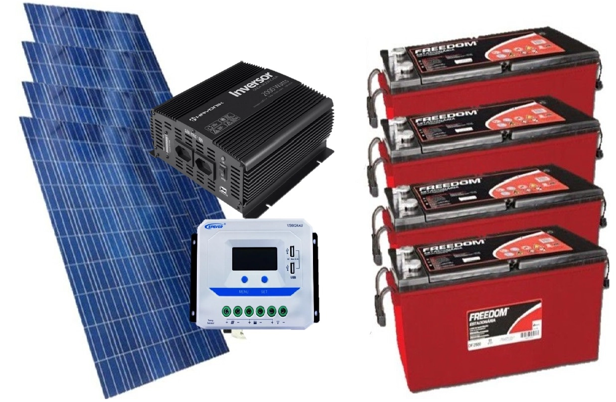 Kit Gerador De Energia Solar Off Grid 600wp Tensão:220v