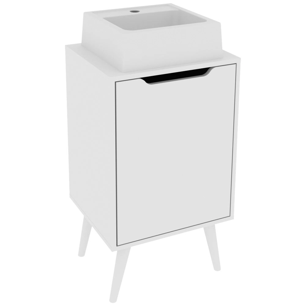 Gabinete 1 Porta Com Cuba Para Banheiro Bn3630x41 Tecno Mobili