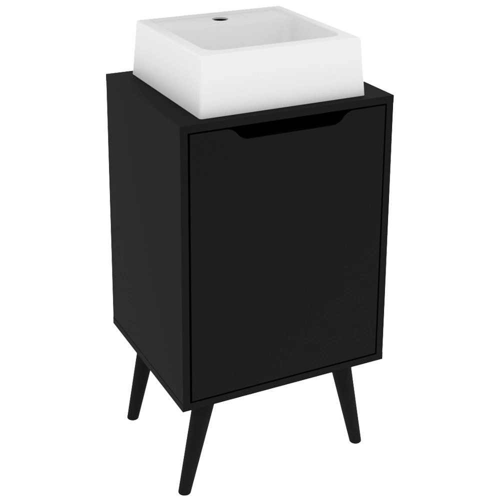 Gabinete 1 Porta Com Cuba Para Banheiro Bn3630x41 Tecno Mobili