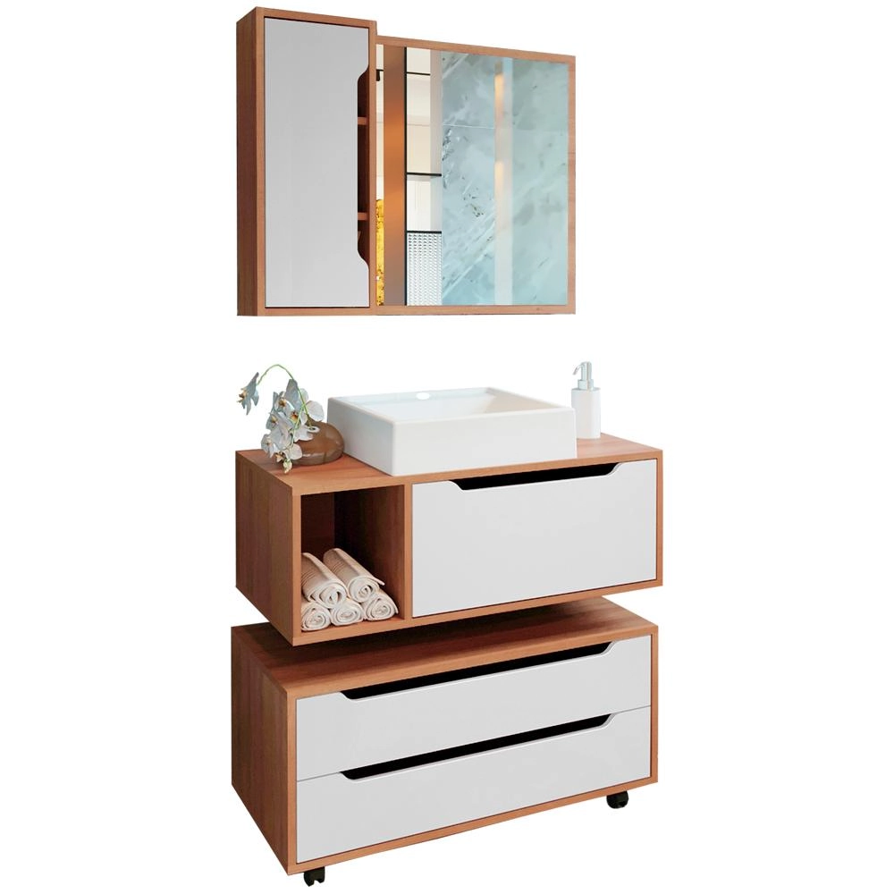 Conjunto 4 Peças Para Banheiro Bn3600x43x44x45 Tecno Mobili