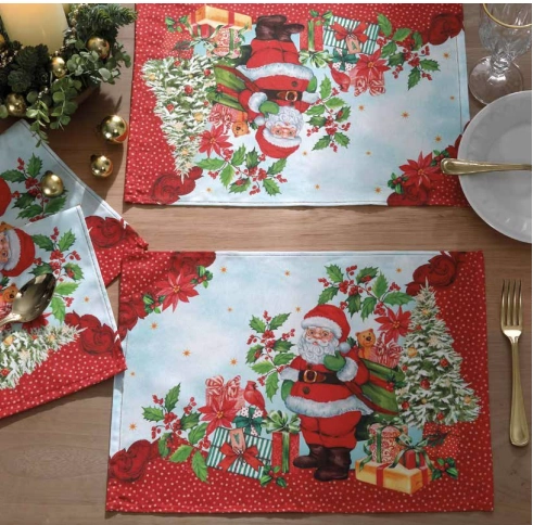 Jogo Americano Dohler Clean Renova Estampado Digital C/ 4 Pcs 45cm X 31cm Natal 115 Unica