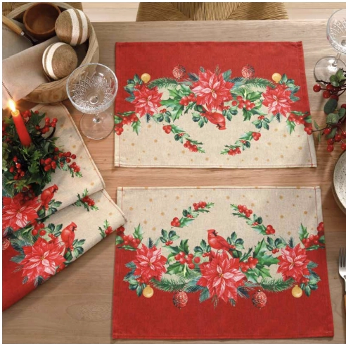 Jogo Americano Dohler Clean Renova Estampado Digital C/ 4 Pcs 45cm X 31cm Natal 114 Unica