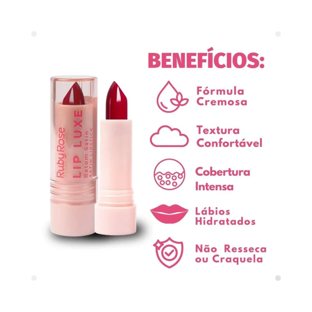 Hbl6000 6 Batom Satin Lip Luxe Ll60 Ruby Rose