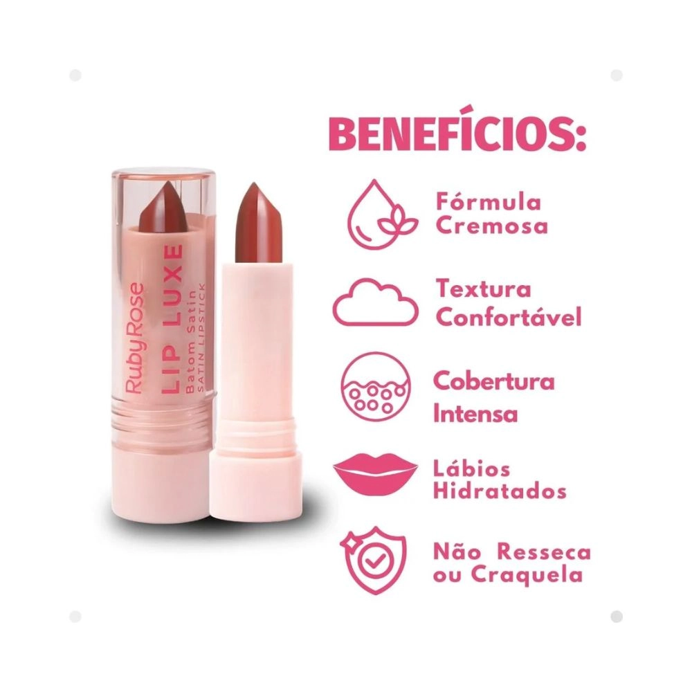 Hbl6000 7 Batom Satin Lip Luxe Ll70 Ruby Rose