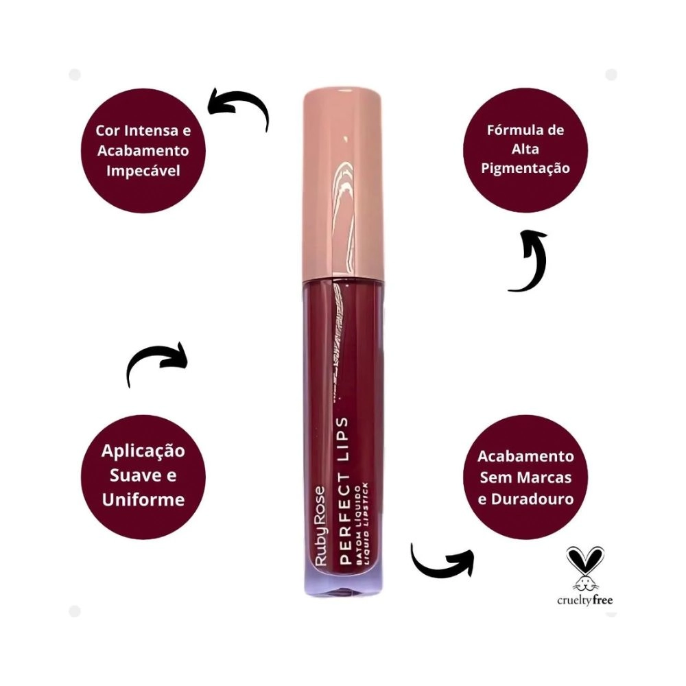 Hb L6200 1 Perfect Lips Batom Liquido Lipstick Un Cor 01