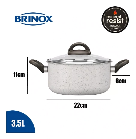 Cacarola Brinox Ceramic Life C/tp Suprema 22cm Un