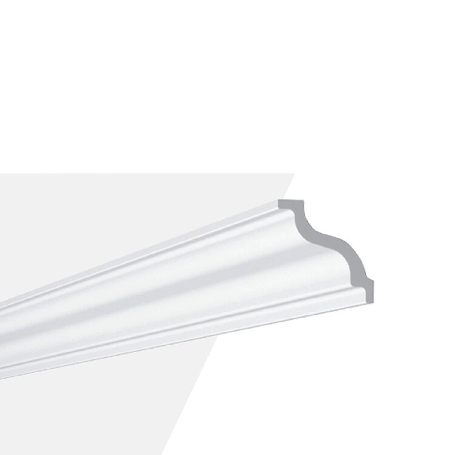 Kit Com 15 Barras Rodateto De Poliestireno 7cmx70mm Liso 30m  Branco