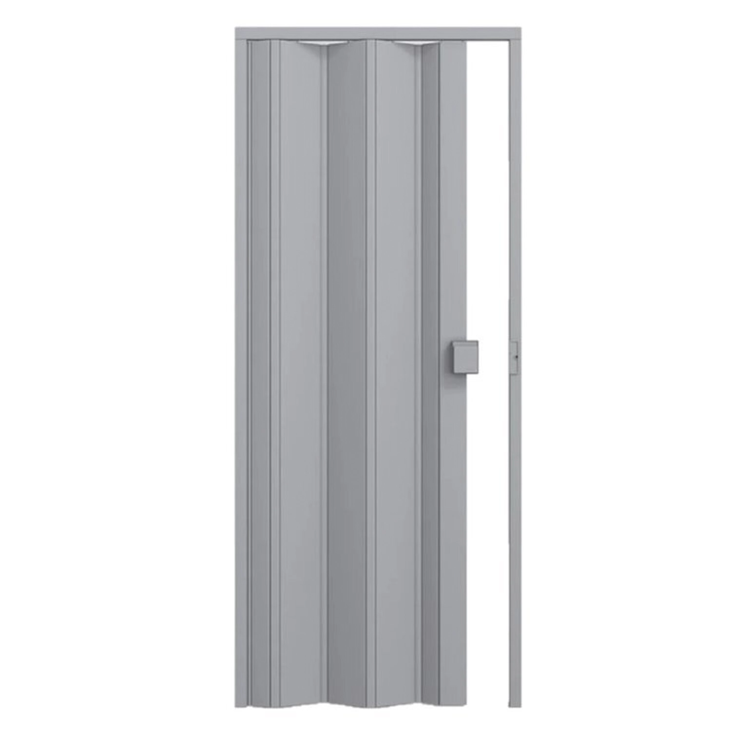 Kit Com 2 Portas Sanfonadas De Pvc 210x60cm Permatti Cinza Liso