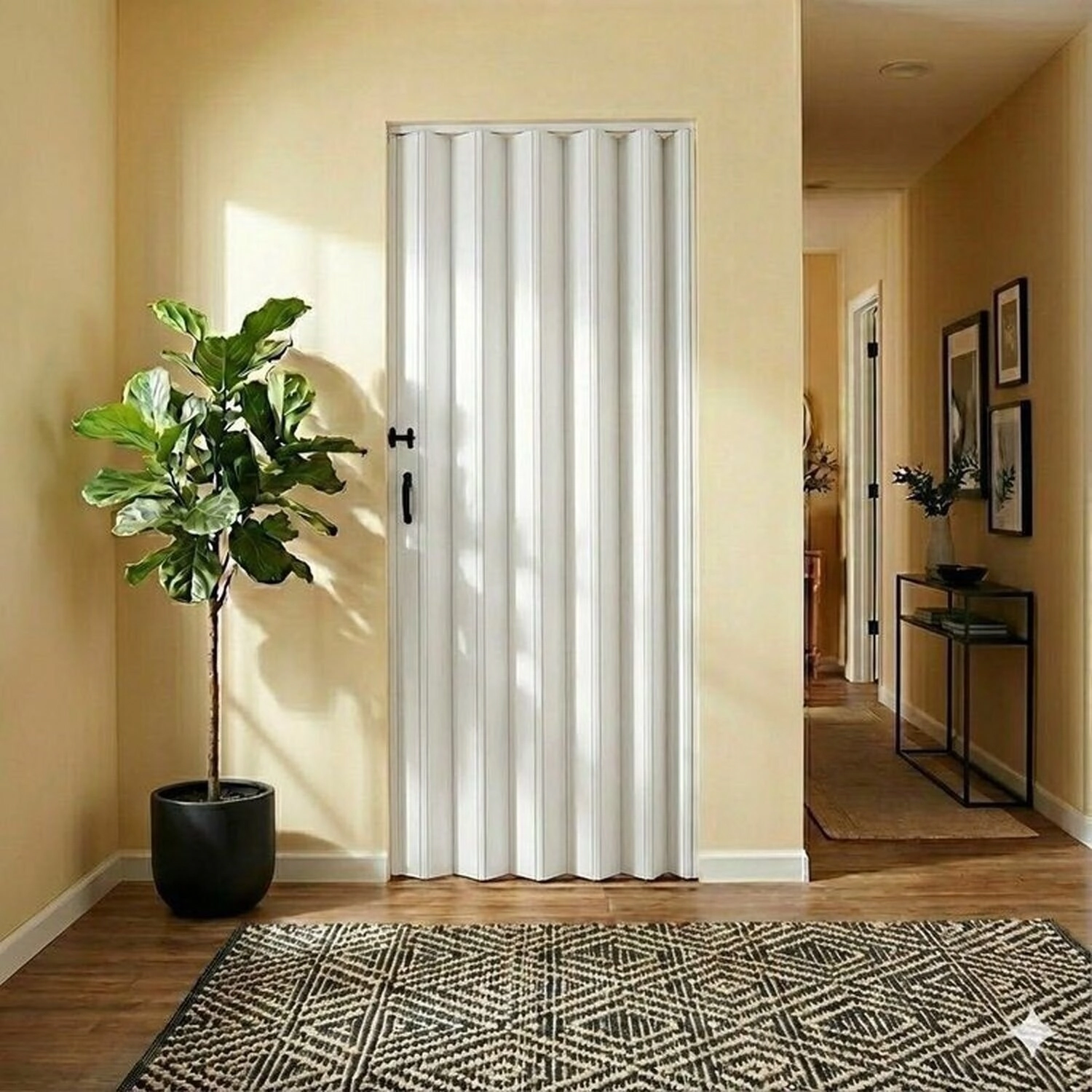 Kit 2 Portas Sanfonada De Pvc 210cm X 60cm Belplast Branco
