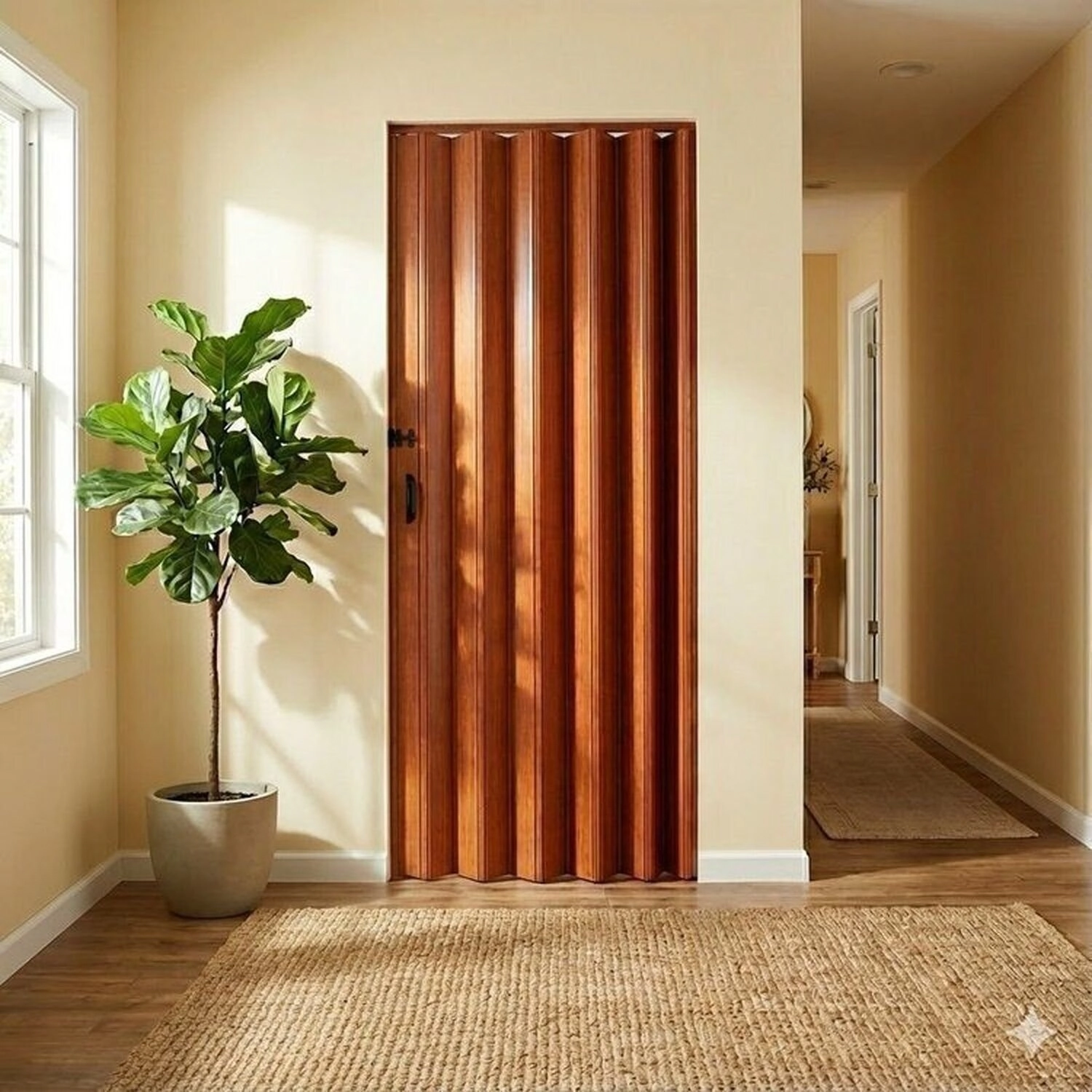 Kit 2 Portas Sanfonada De Pvc 100cm X 210cm Belplast Cerejeira
