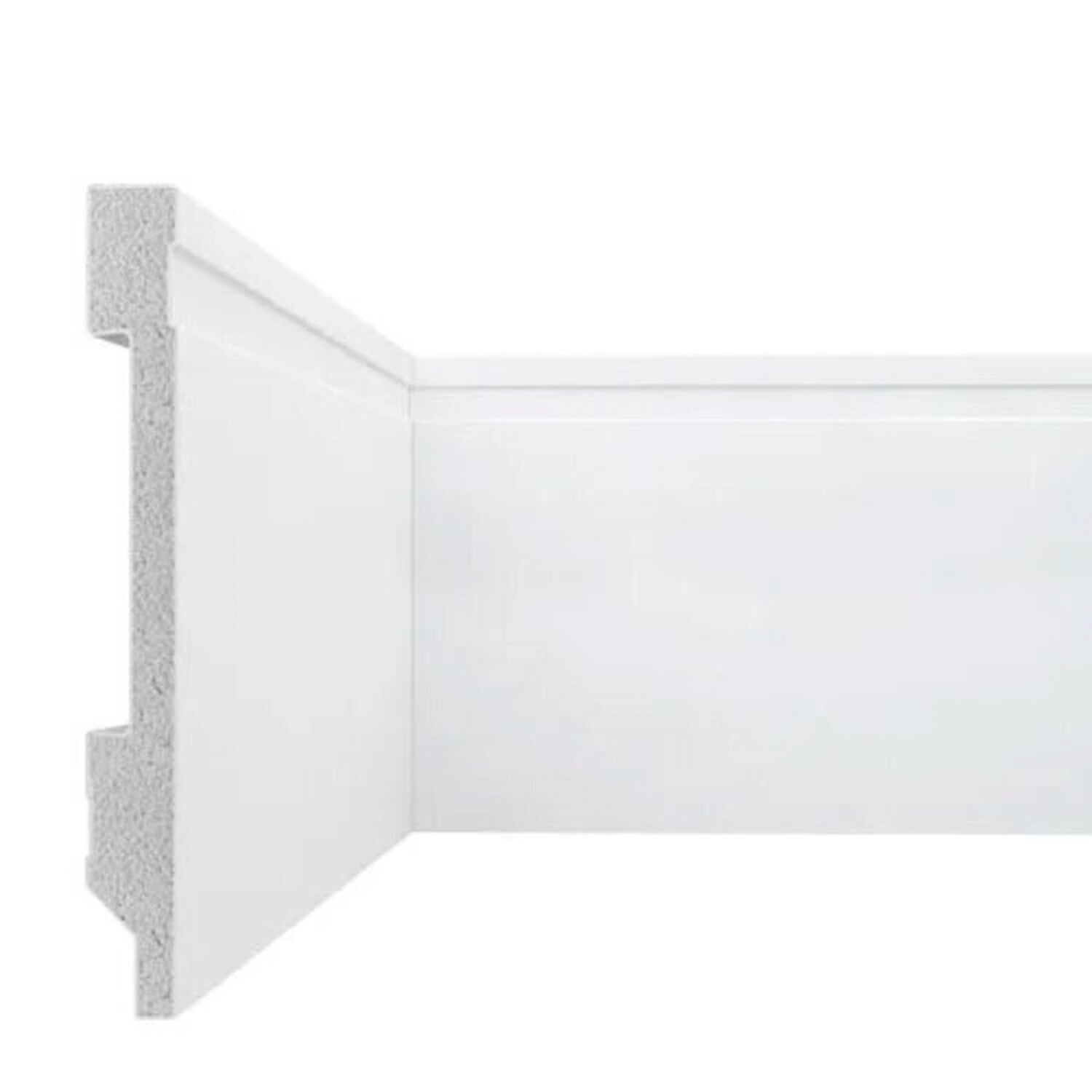 Kit 72 Metros Lineares Rodapé Frisado 15cm Em Poliestireno Floort Branco