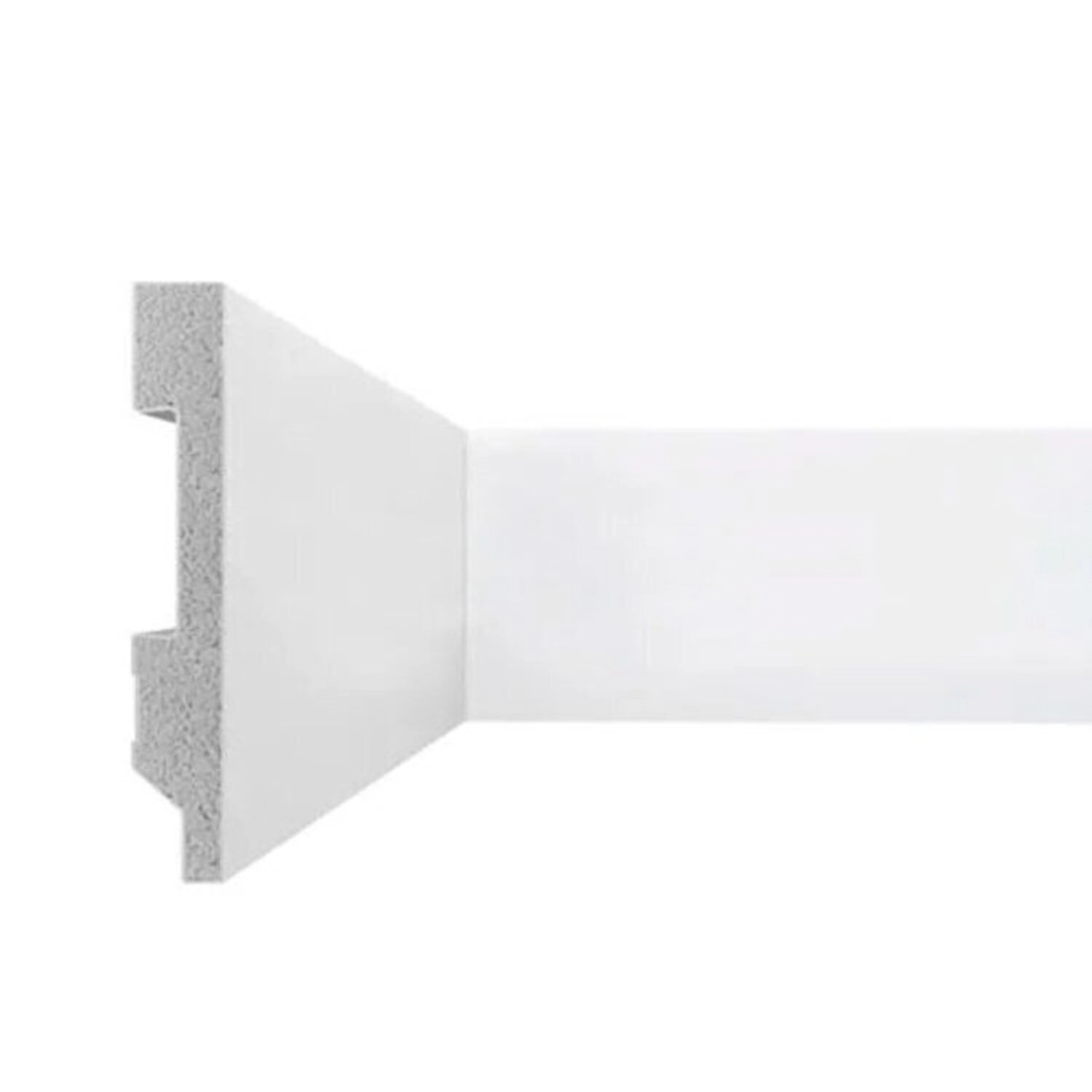 Kit 12 Metros Lineares Rodapé Liso 7 Cm Em Poliestireno Floort Branco