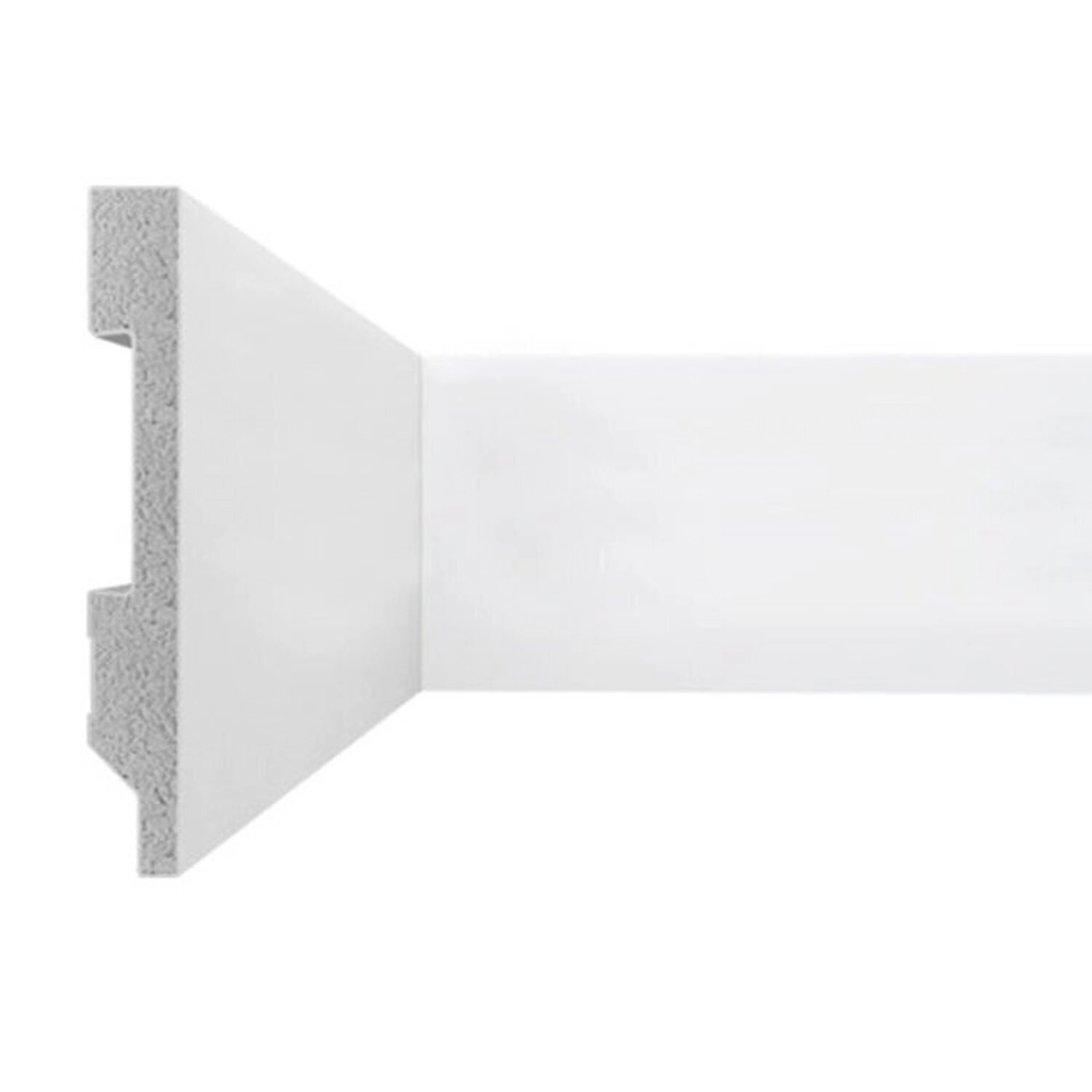 Kit 72 Metros Lineares Rodapé Plus Liso 7 Cm Em Poliestireno Floort Branco