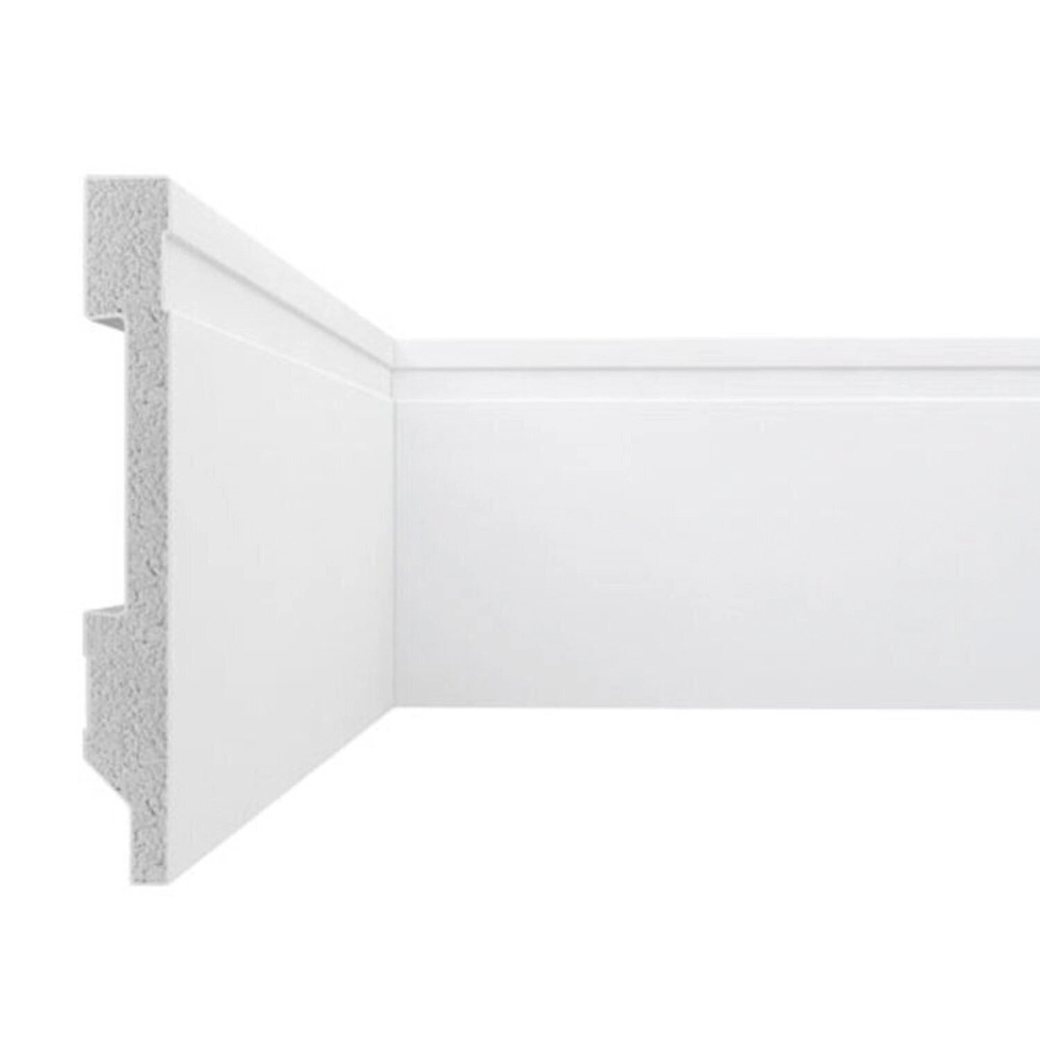 Kit 60 Metros Lineares Rodapé Frisado 10cm Em Poliestireno Floort Branco