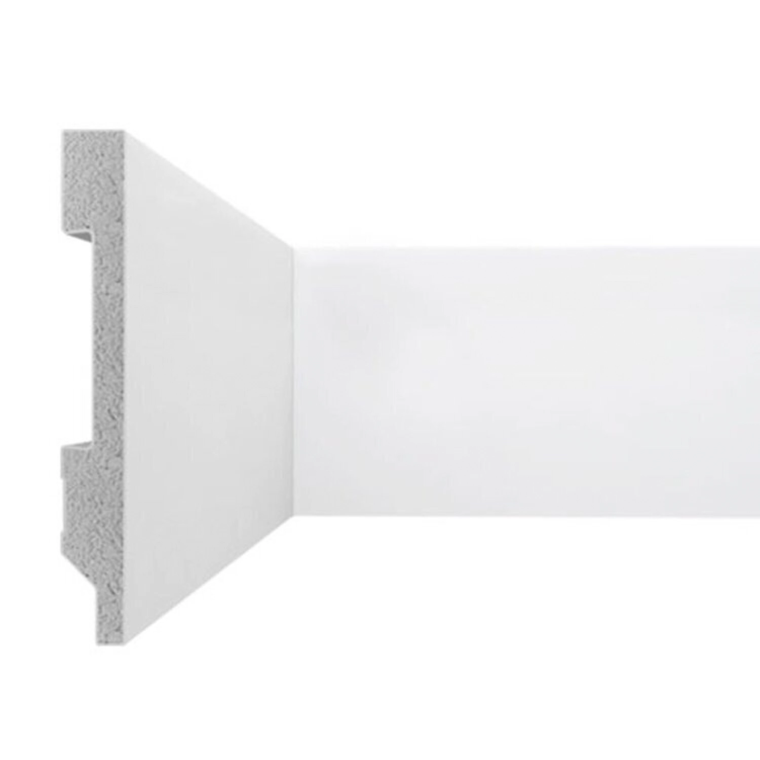 Kit 72 Metros Lineares Rodapé Plus Liso 10cm Em Poliestireno Floort Branco