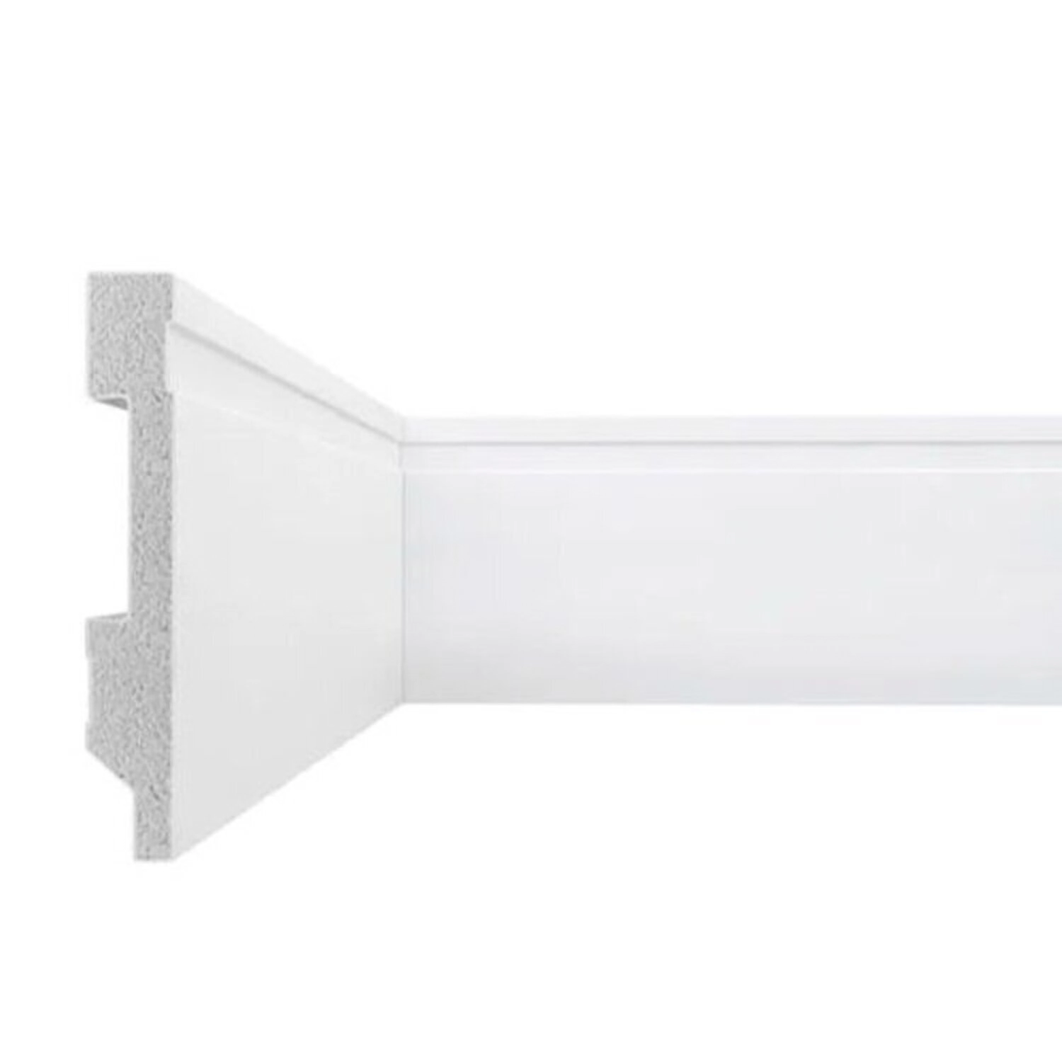 Kit 12 Metros Lineares Rodapé Frisado 7 Cm Em Poliestireno Floort Branco