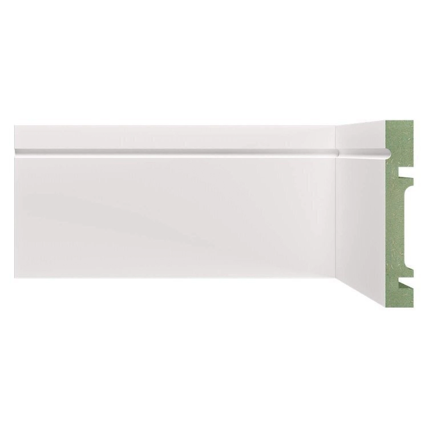Kit 36m Linear Rodapé De Mdf 10cm X 1,5cm X 240cm Com Friso 1003 Branco
