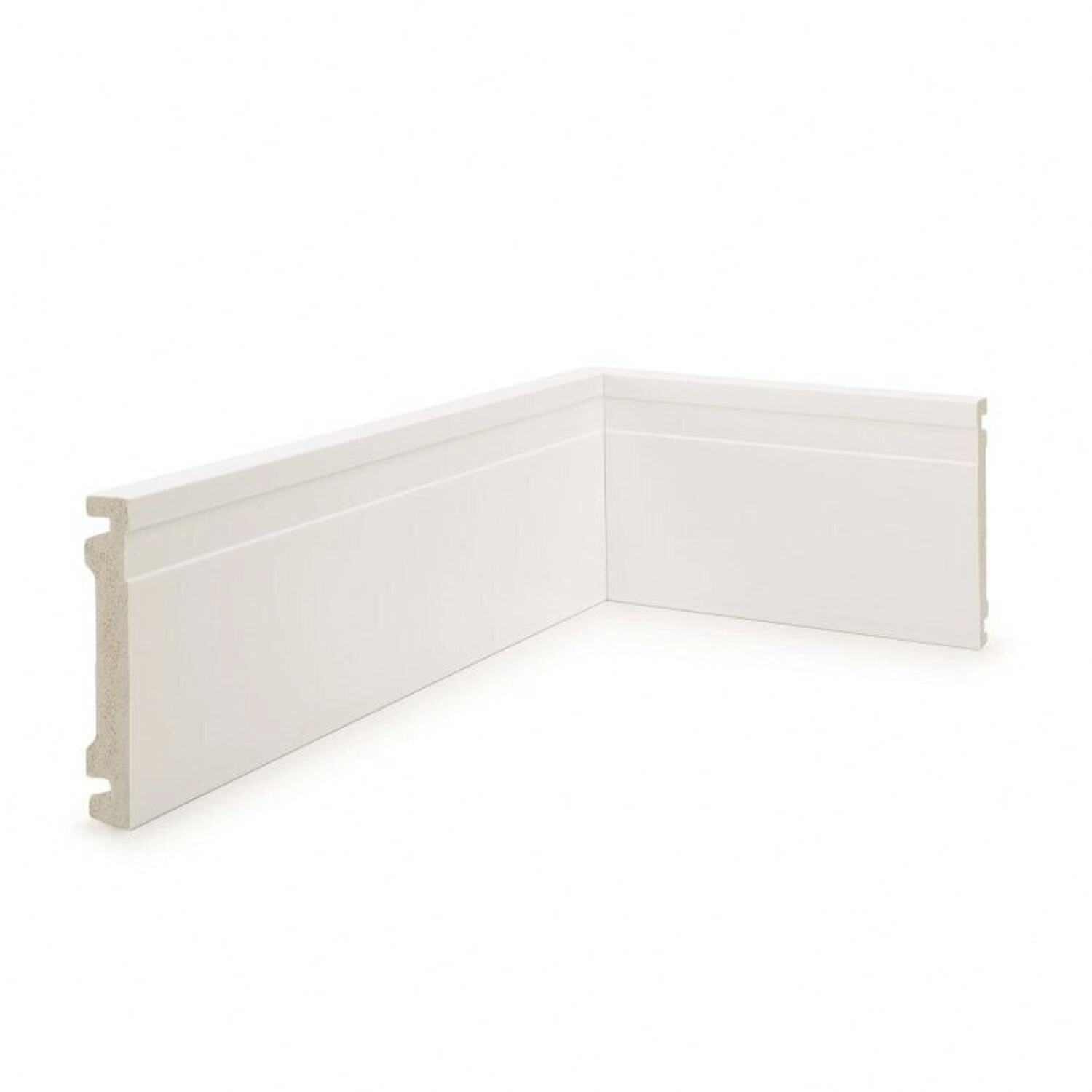 Kit 12m Linear Rodapé De Poliestireno 10cm X 1,5cm X 240cm Frisado Nfr Branco