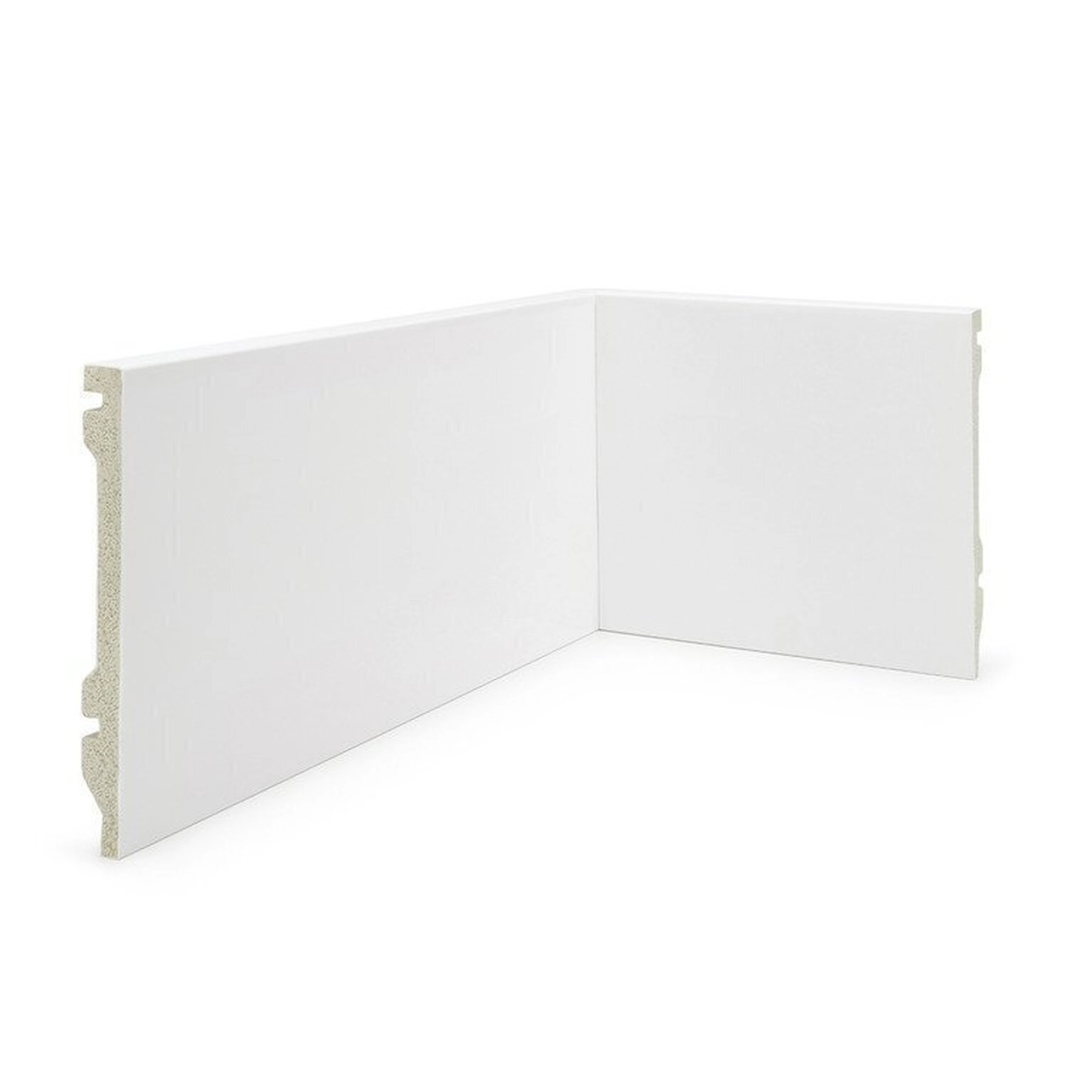 Kit 7,2m Linear Rodapé De Poliestireno 15cm X 1,5cm X 240cm Liso Nfr Branco